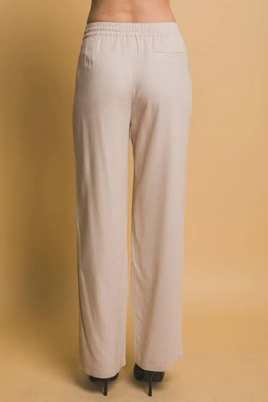 Drawstring Waist Linen Pants
