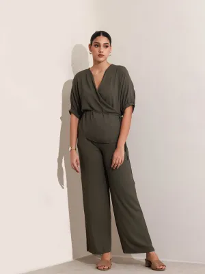 Drawstring Wide Leg Pant
