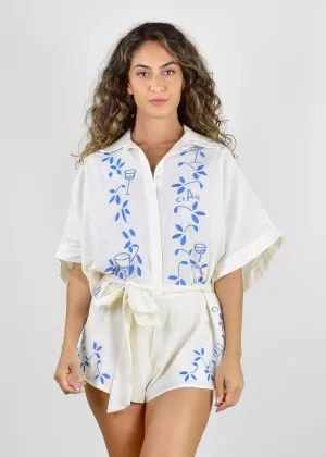 DRESDEN PLAYSUIT - EMBROIDERED