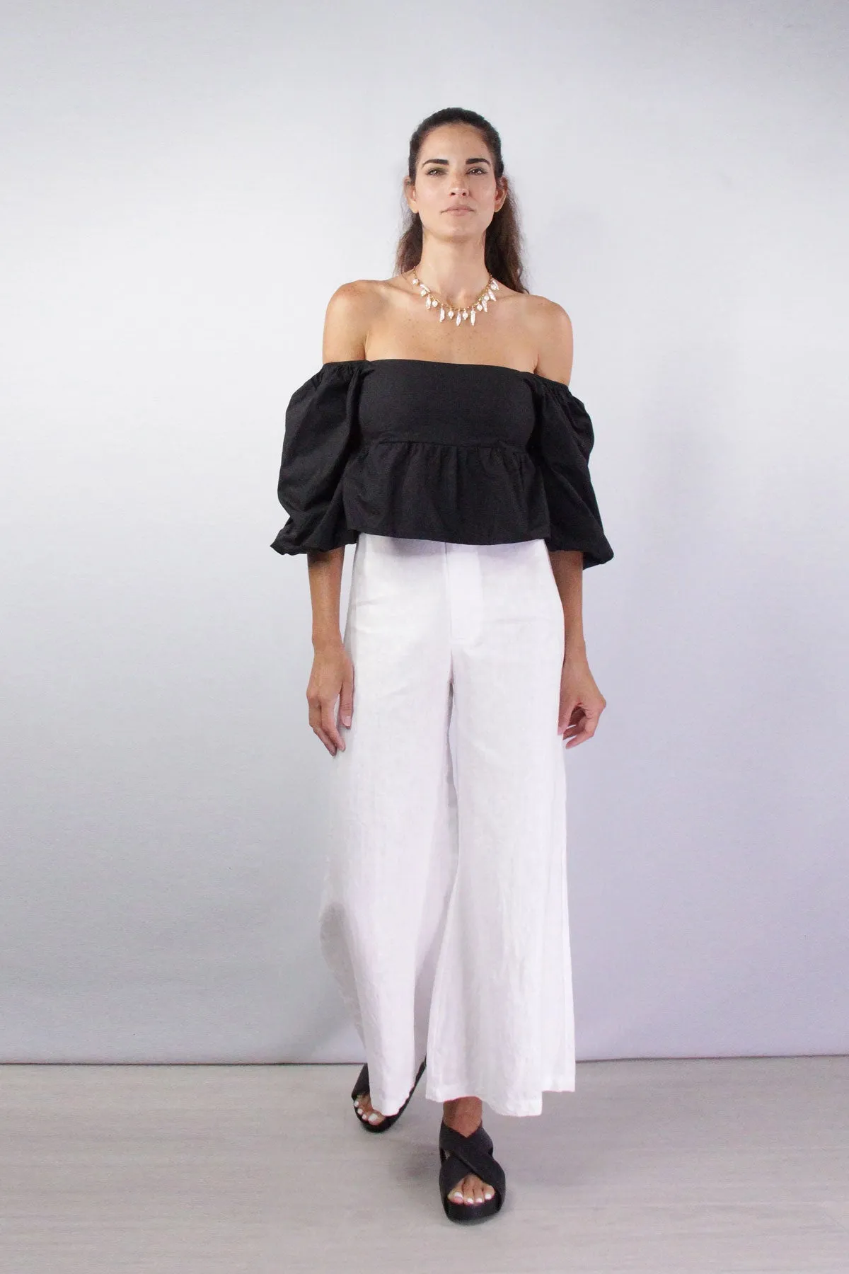 Duda Pants in Plain White