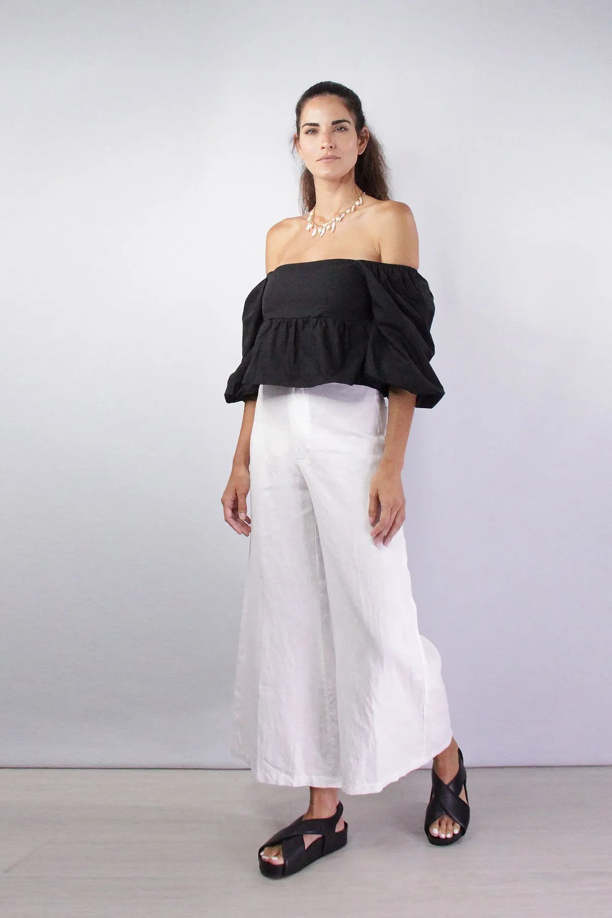 Duda Pants in Plain White