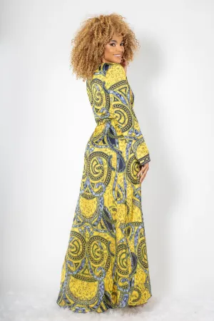Duster Yellow Silk Long Dress