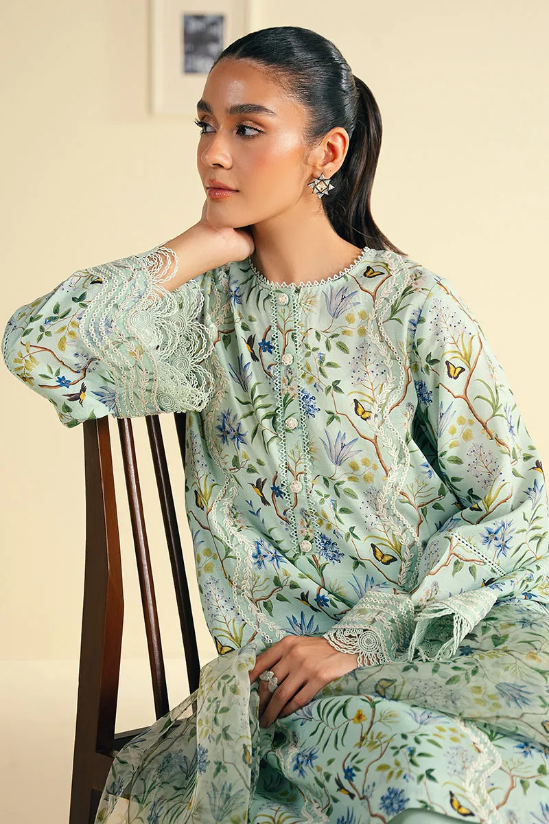 DUSTY AQUA-2 PC (SHIRT & DUPATTA)