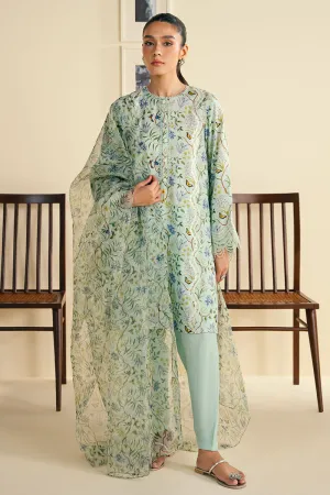 DUSTY AQUA-2 PC (SHIRT & DUPATTA)
