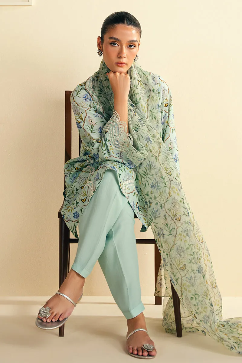DUSTY AQUA-2 PC (SHIRT & DUPATTA)