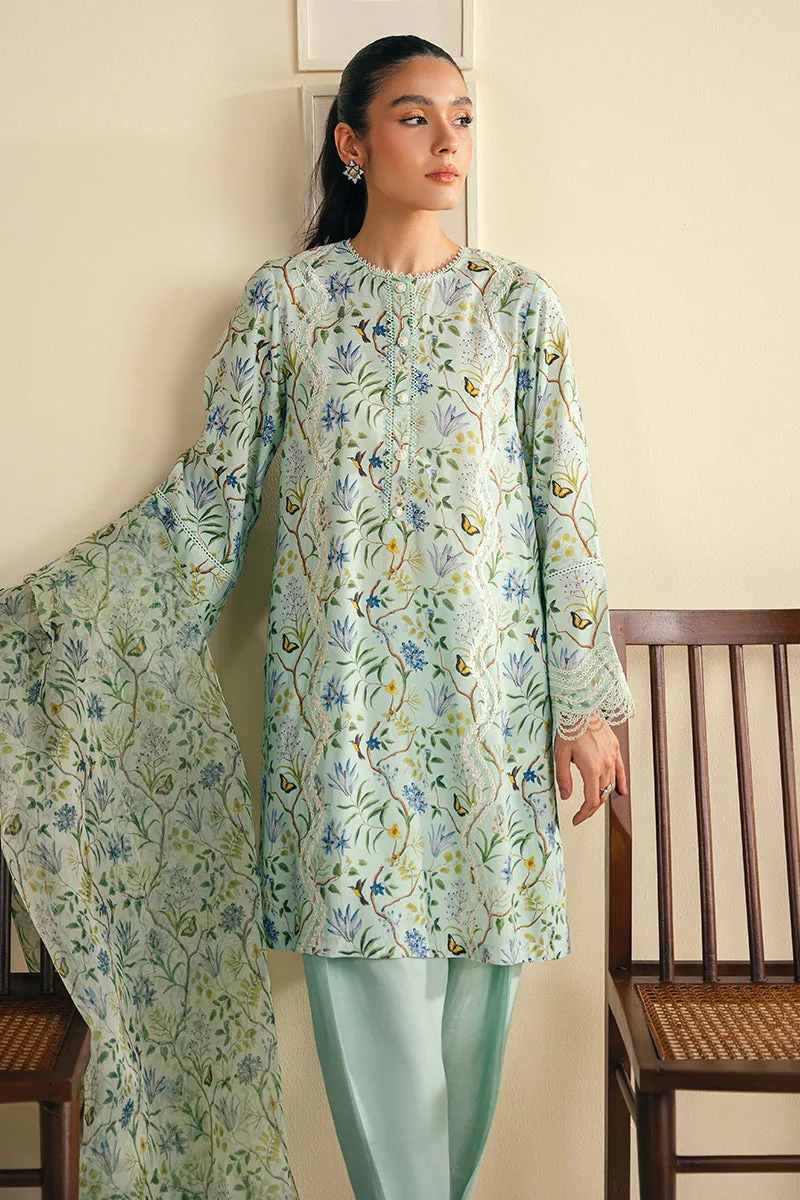 DUSTY AQUA-2 PC (SHIRT & DUPATTA)