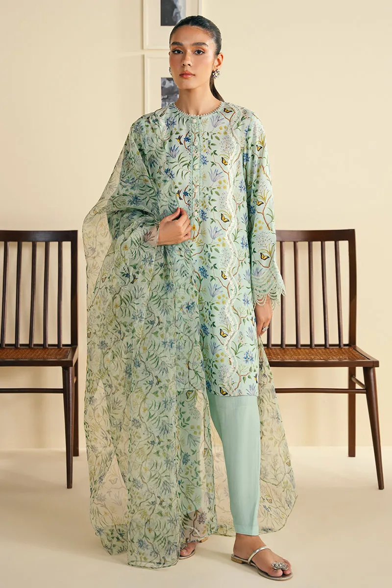 DUSTY AQUA-2 PC (SHIRT & DUPATTA)