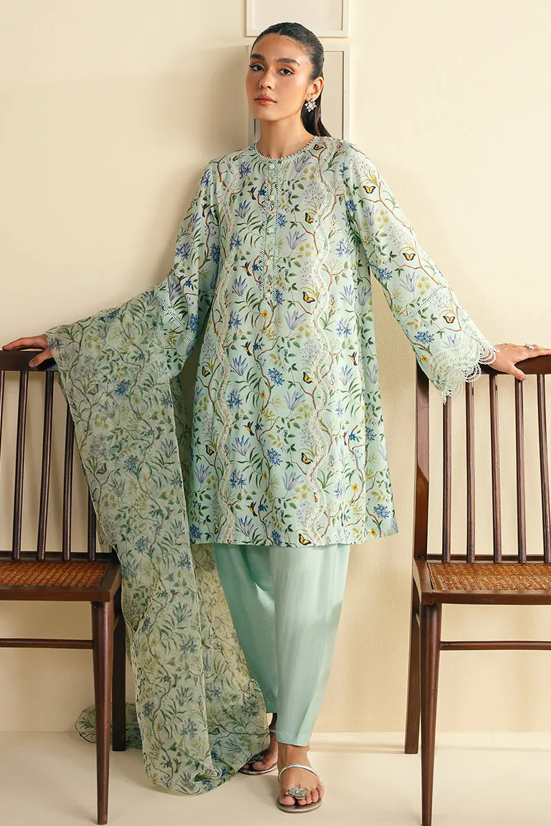 DUSTY AQUA-2 PC (SHIRT & DUPATTA)