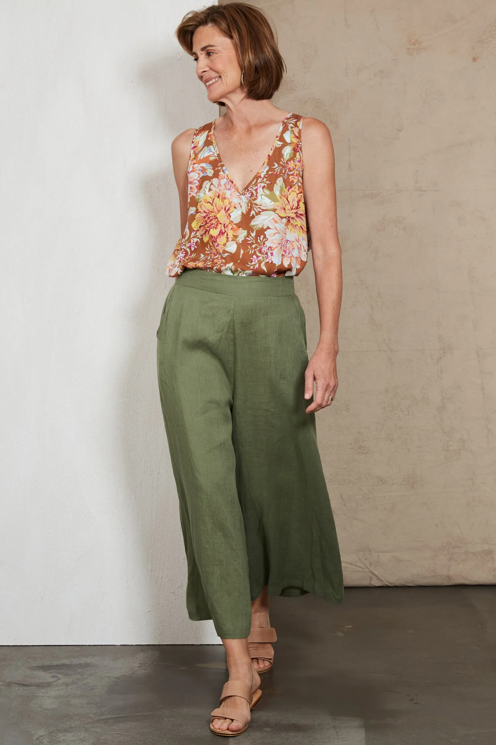 Eb & Ive Indica Crop Pant in Fern