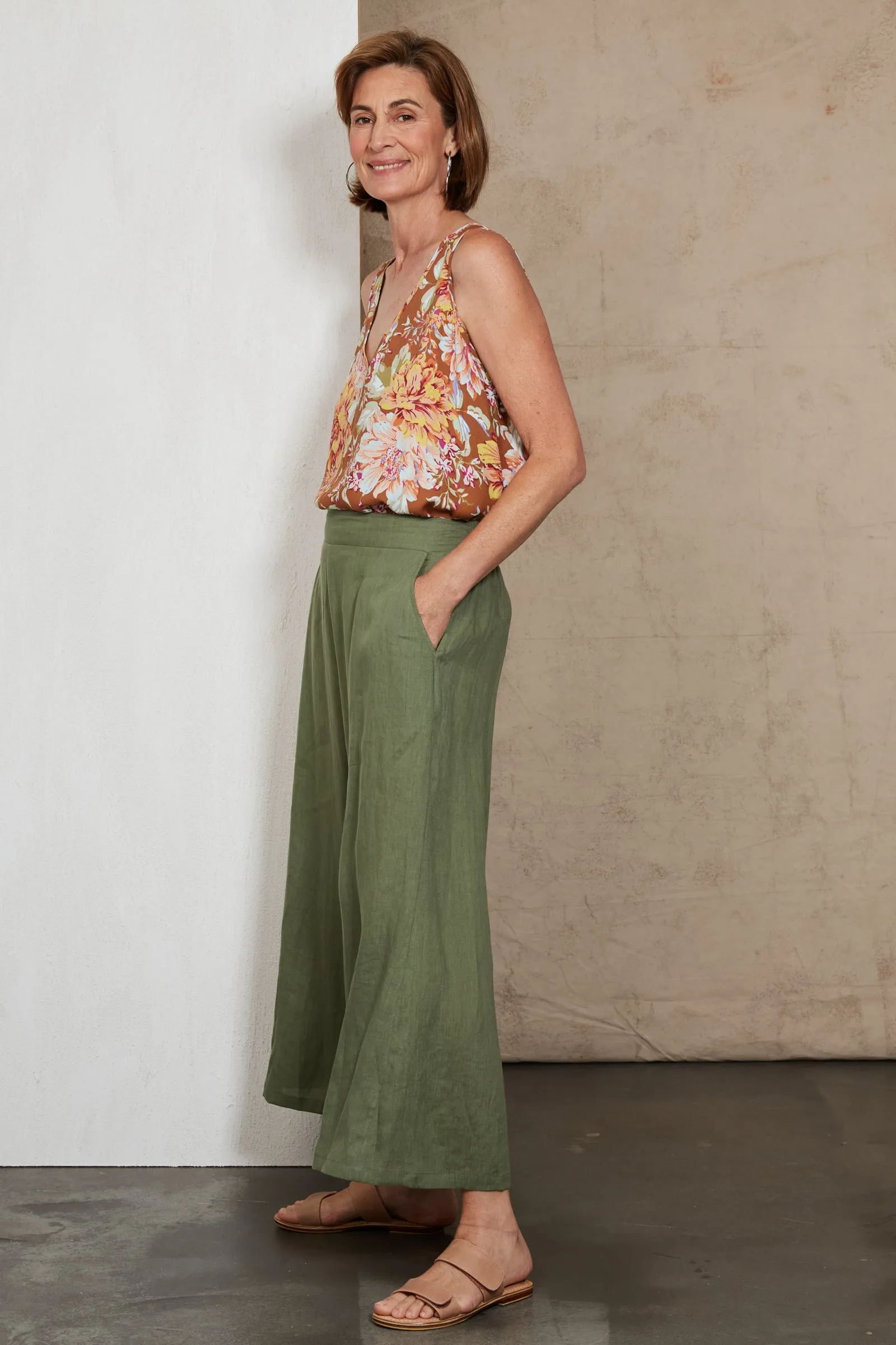 Eb & Ive Indica Crop Pant in Fern