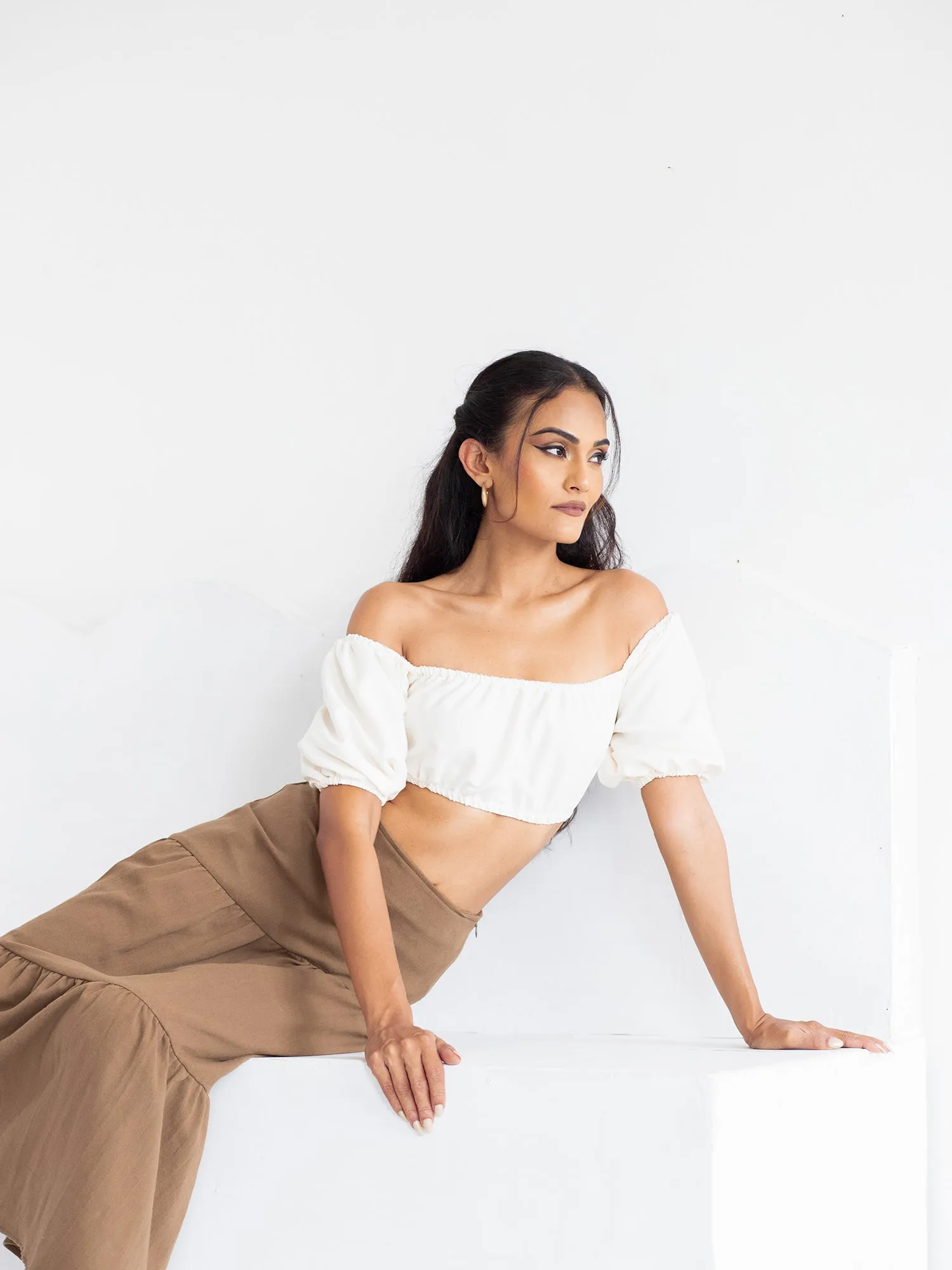 Elasticated Puff Sleeve CropTop