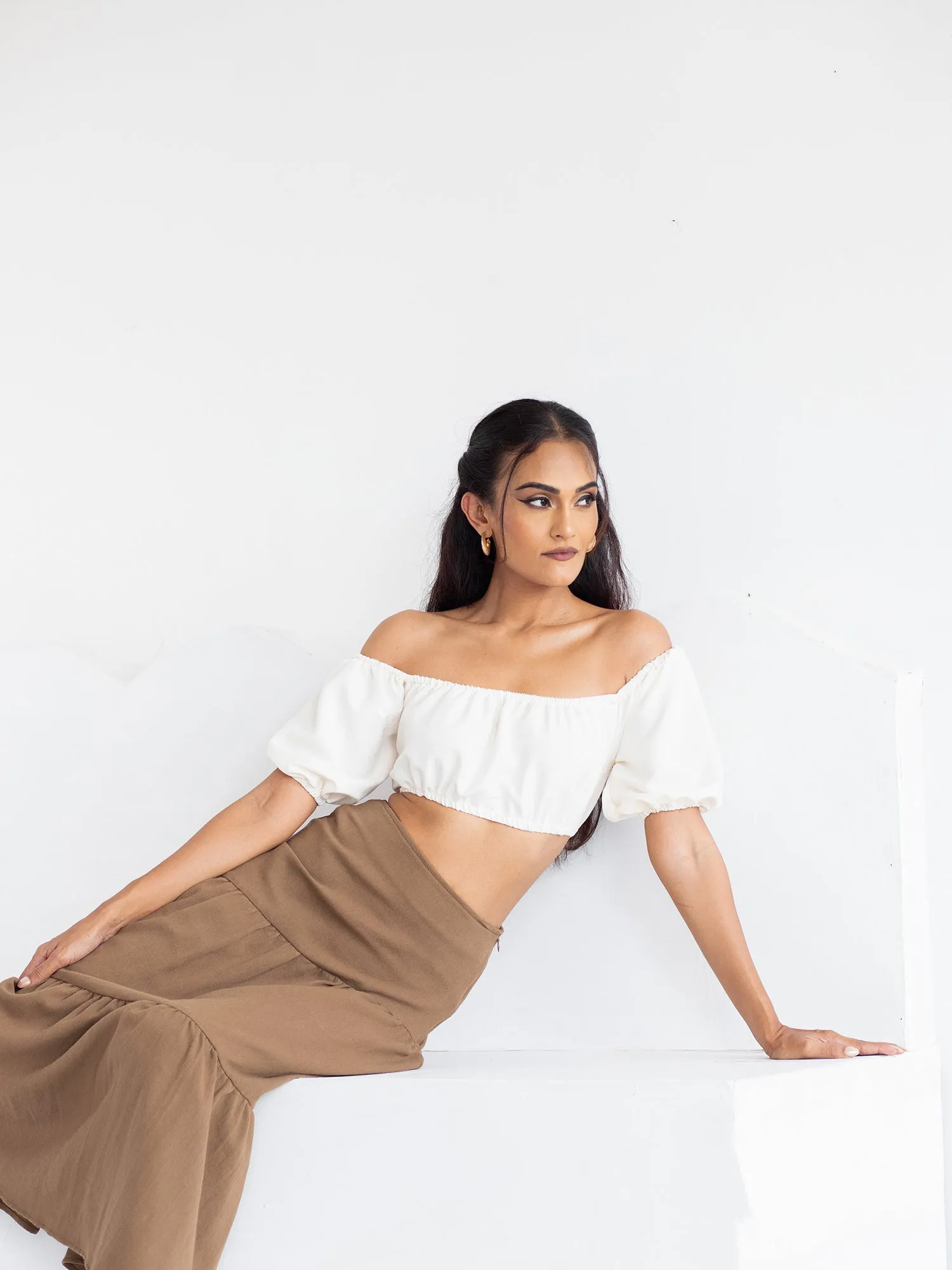 Elasticated Puff Sleeve CropTop