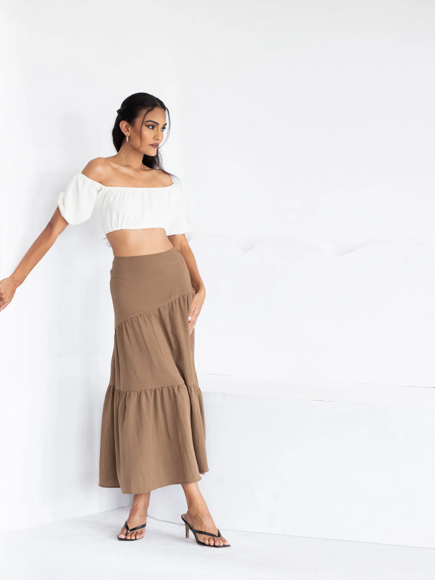Elasticated Puff Sleeve CropTop
