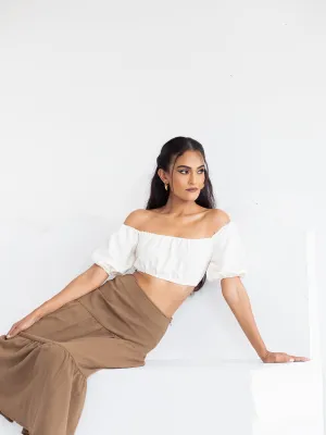 Elasticated Puff Sleeve CropTop