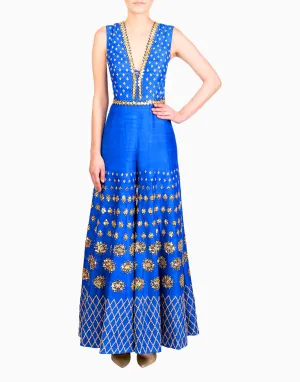 Electric Blue Embellished Jumpsuit