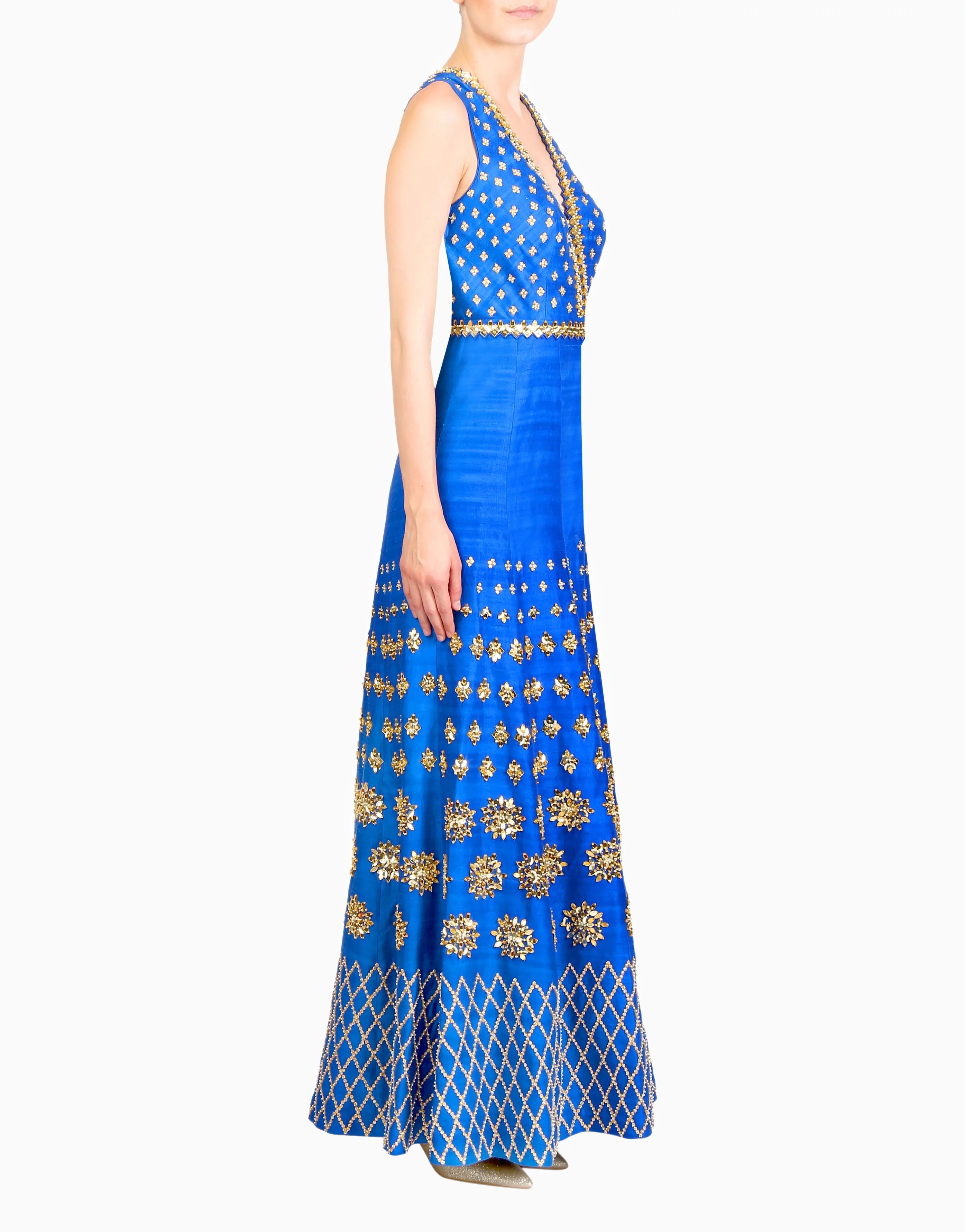 Electric Blue Embellished Jumpsuit