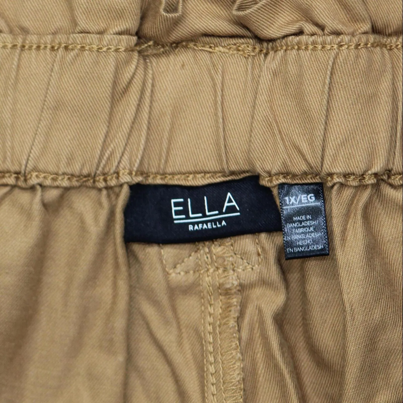 Ella Rafaella Plus Size Twill Crop Pants with Removable Tie Belt LRBMC006R2