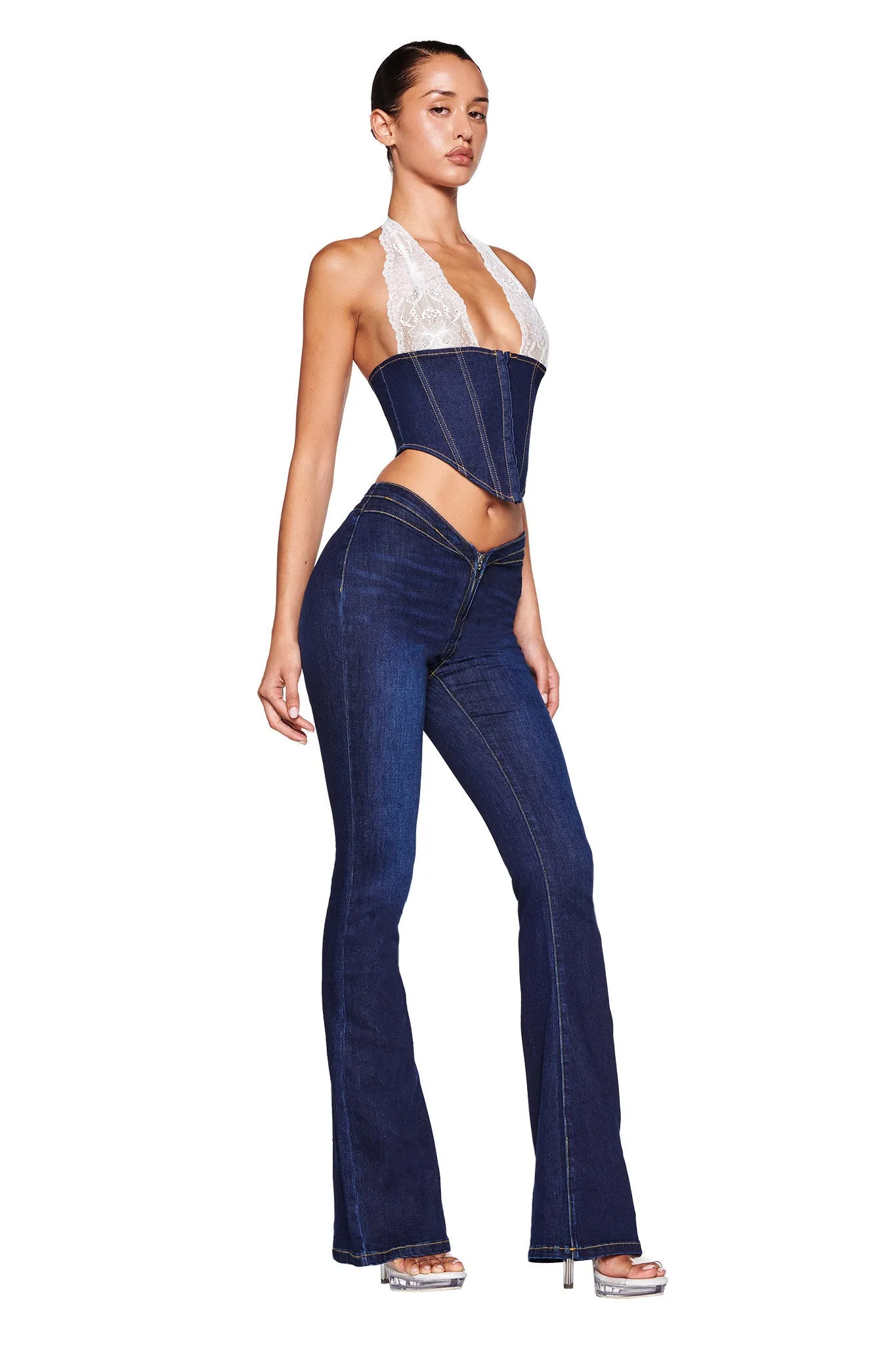 ELLENA CORSET - BLUE : DARK WASH