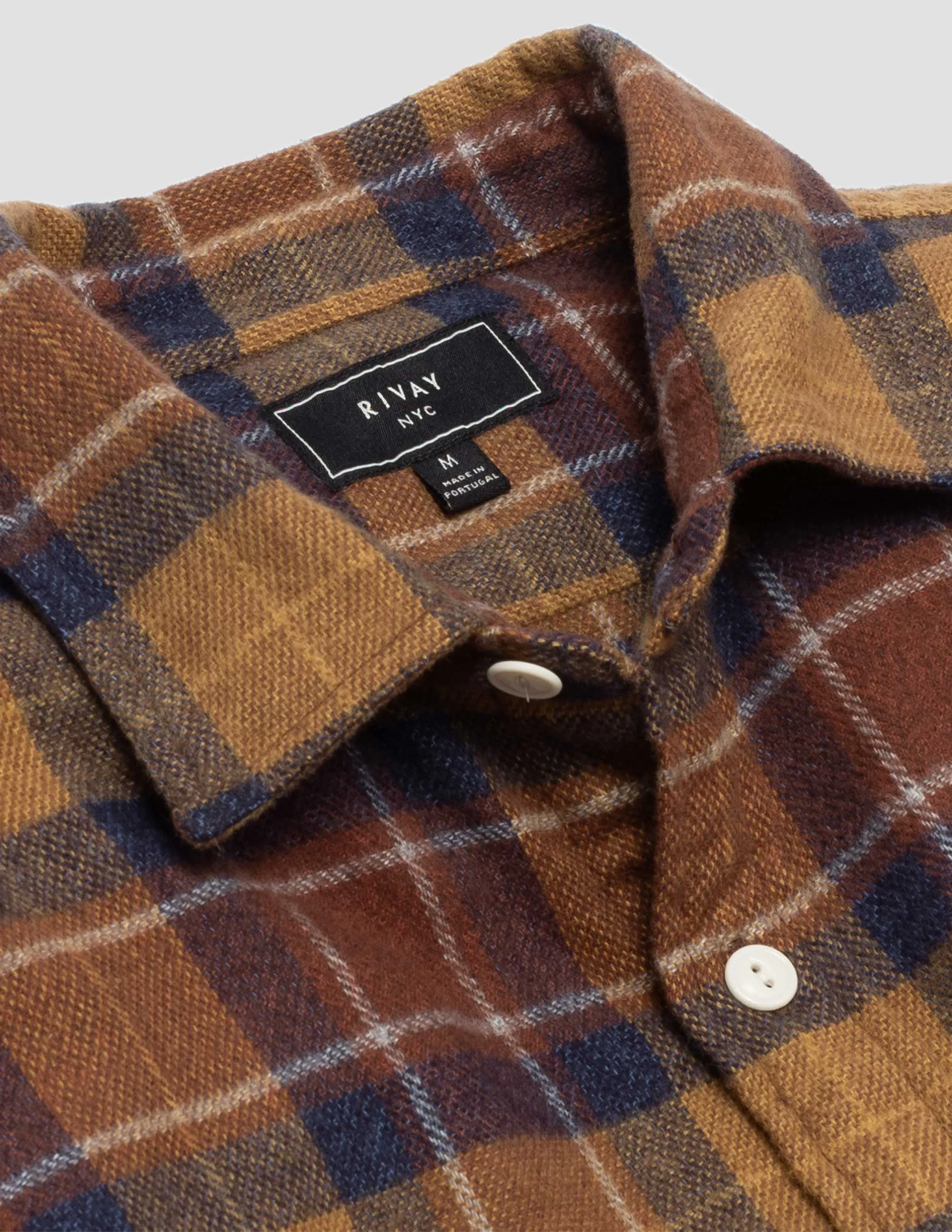 Ellsworth Jaspé Flannel Shirt in Sepia Plaid