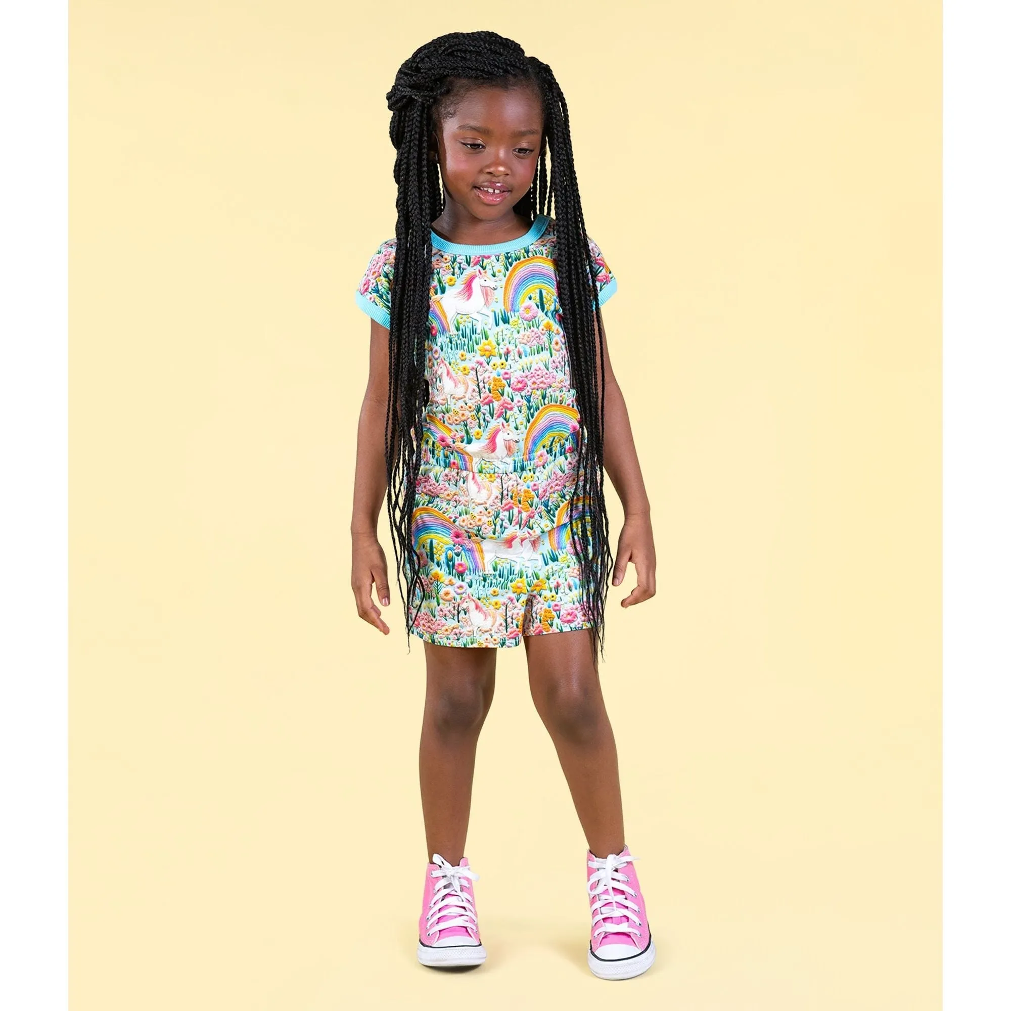 Embroidered Unicorns Romper