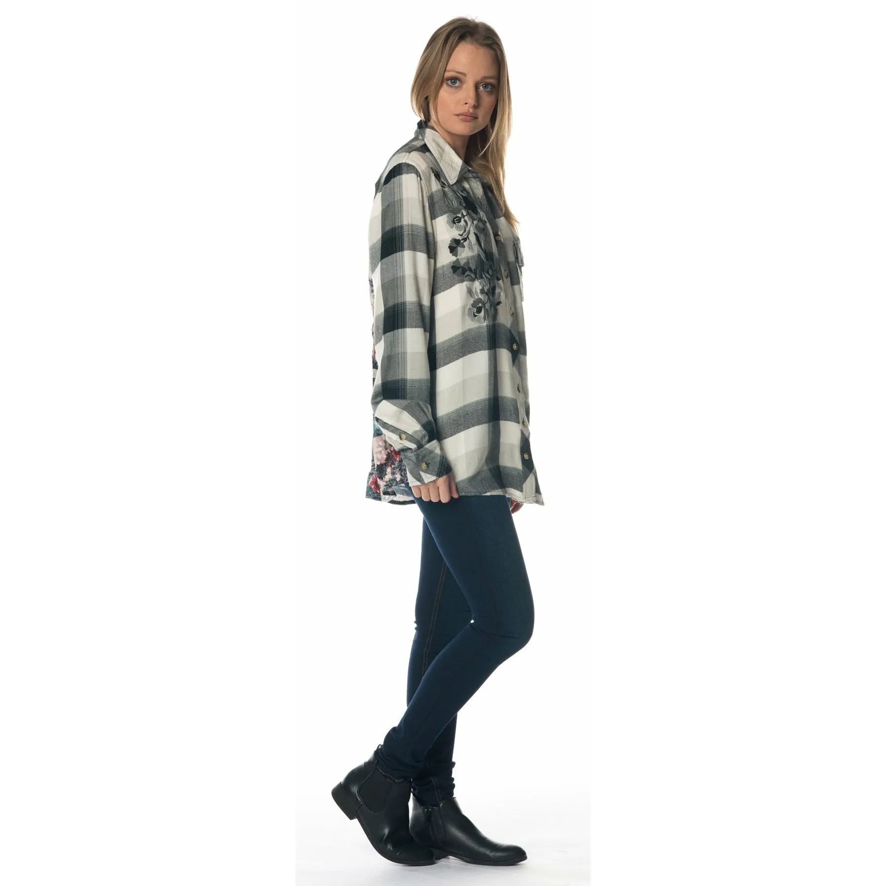 Emma Grey Plaid Top