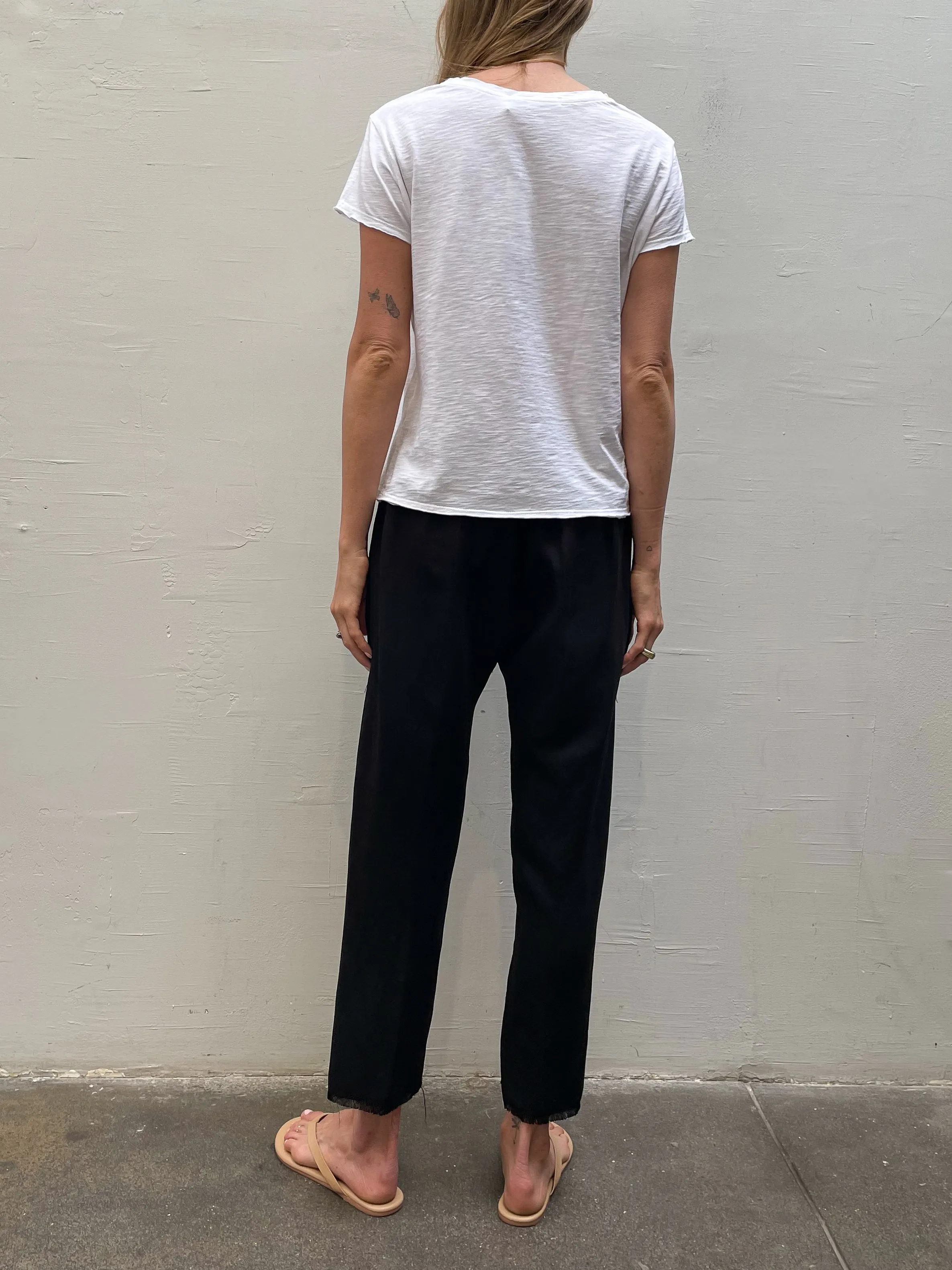 Erika Drop Pant in Linen - Black