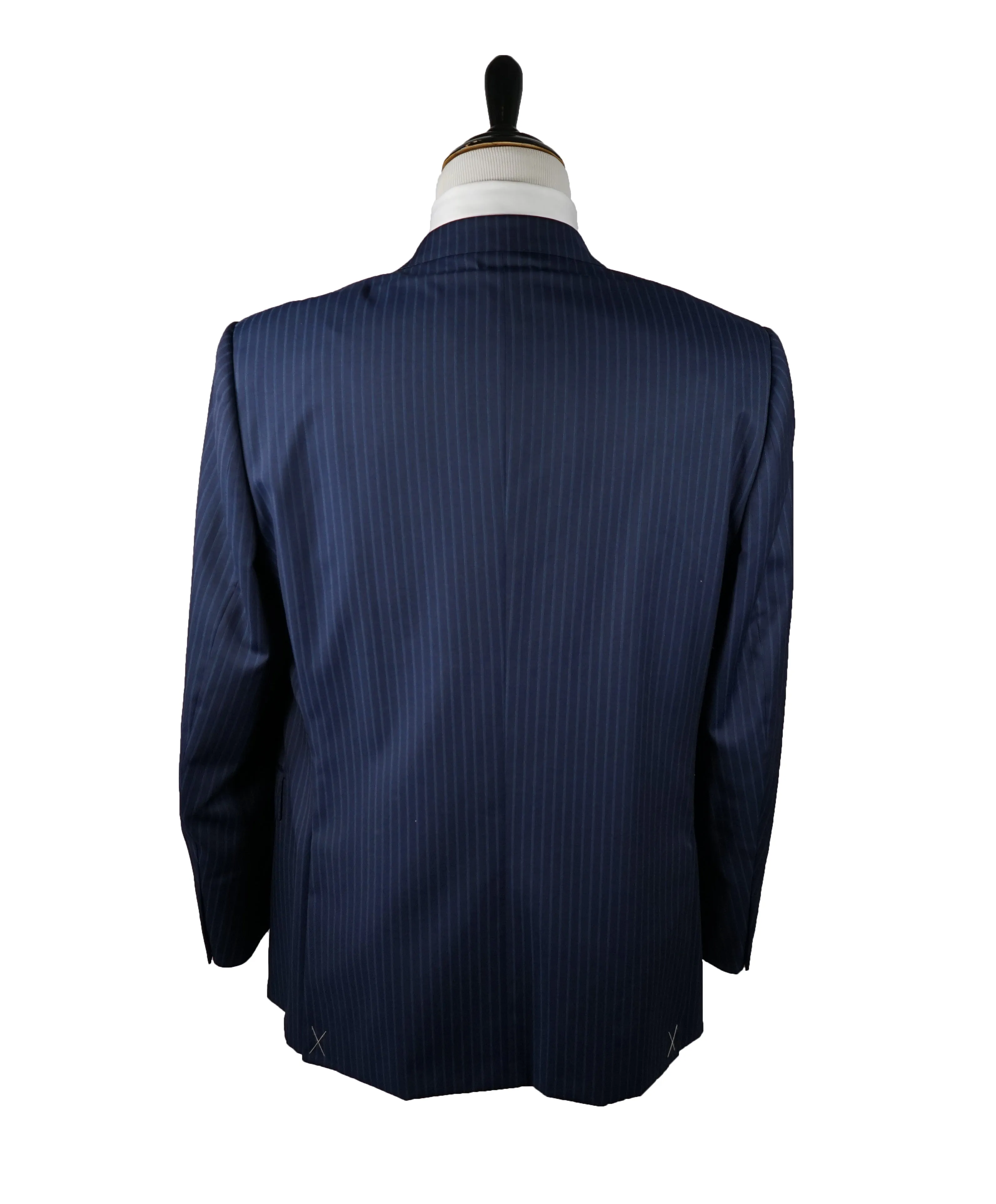 ERMENEGILDO ZEGNA - Navy & Blue Striped Suit - 48R