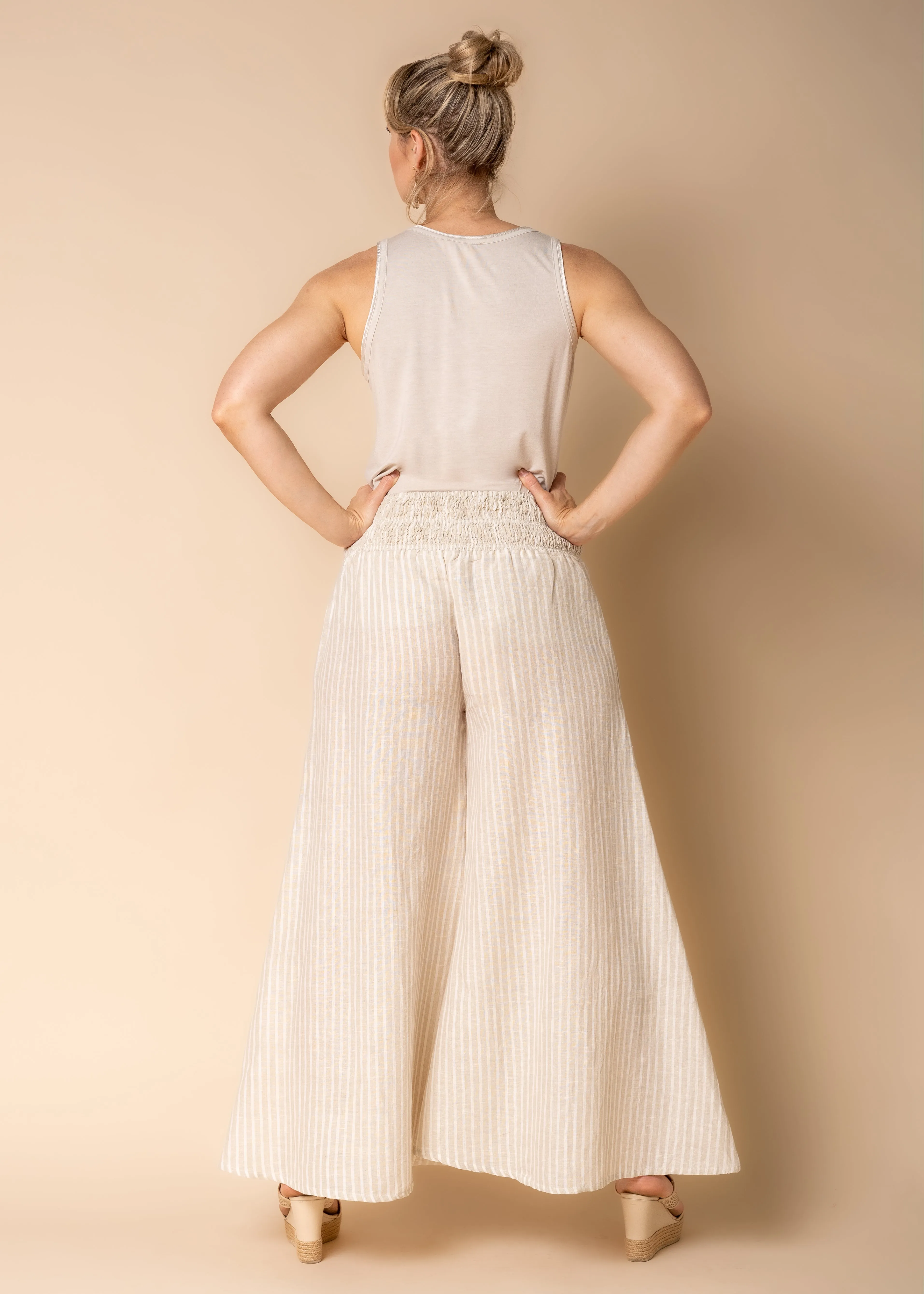 Estella Linen Blend Pants in Latte