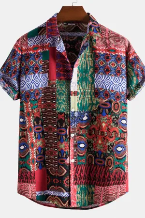 Ethnic Pattern Cotton Shirts