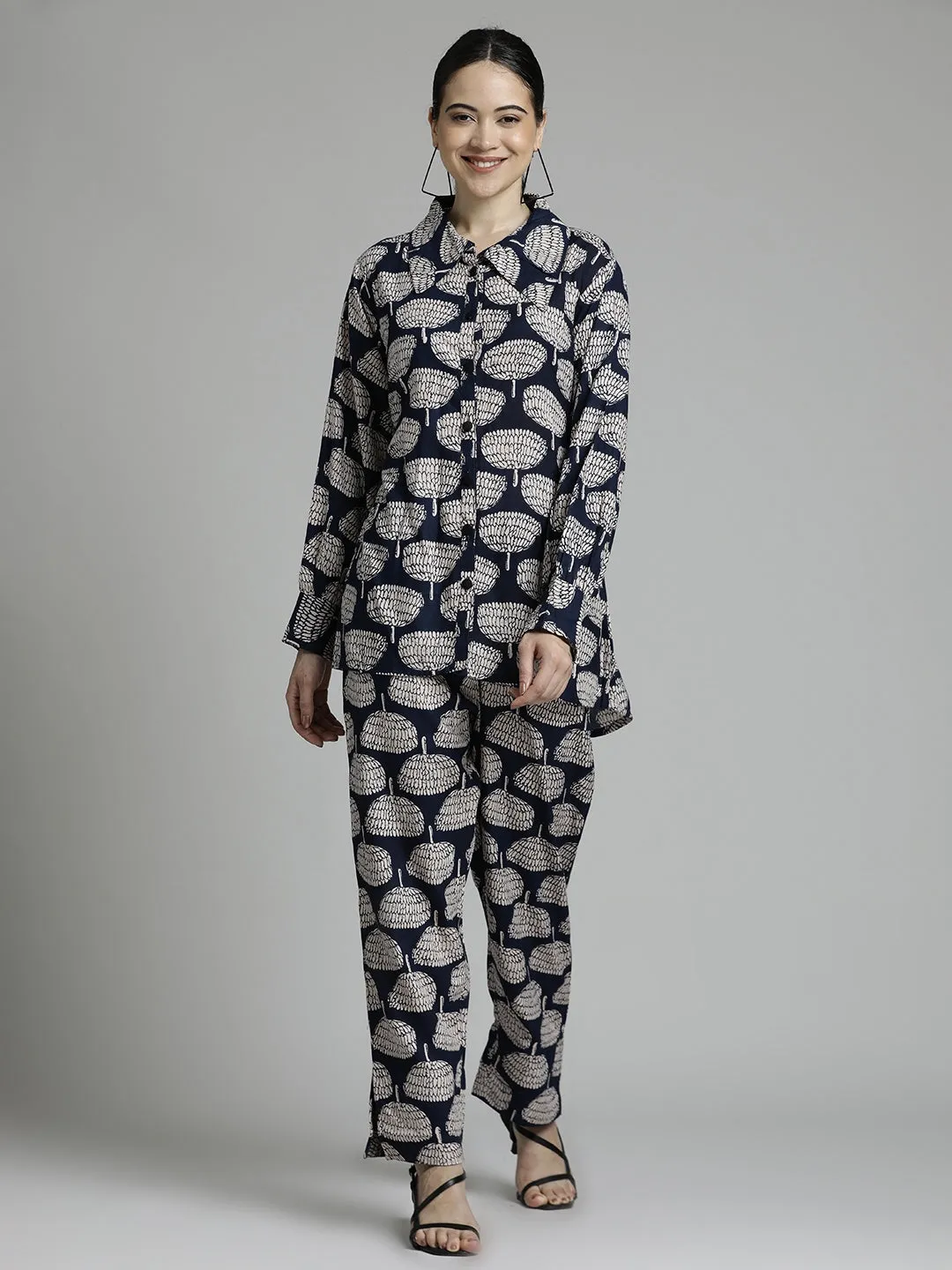 Ethnic Printed Blue Co-ord Set