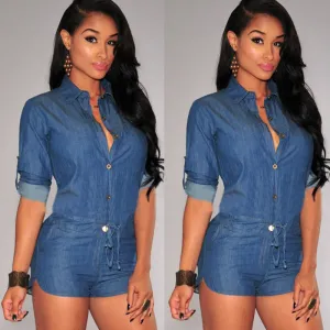 European And American Plus Size Sleeveless Loose Denim Jumpsuit