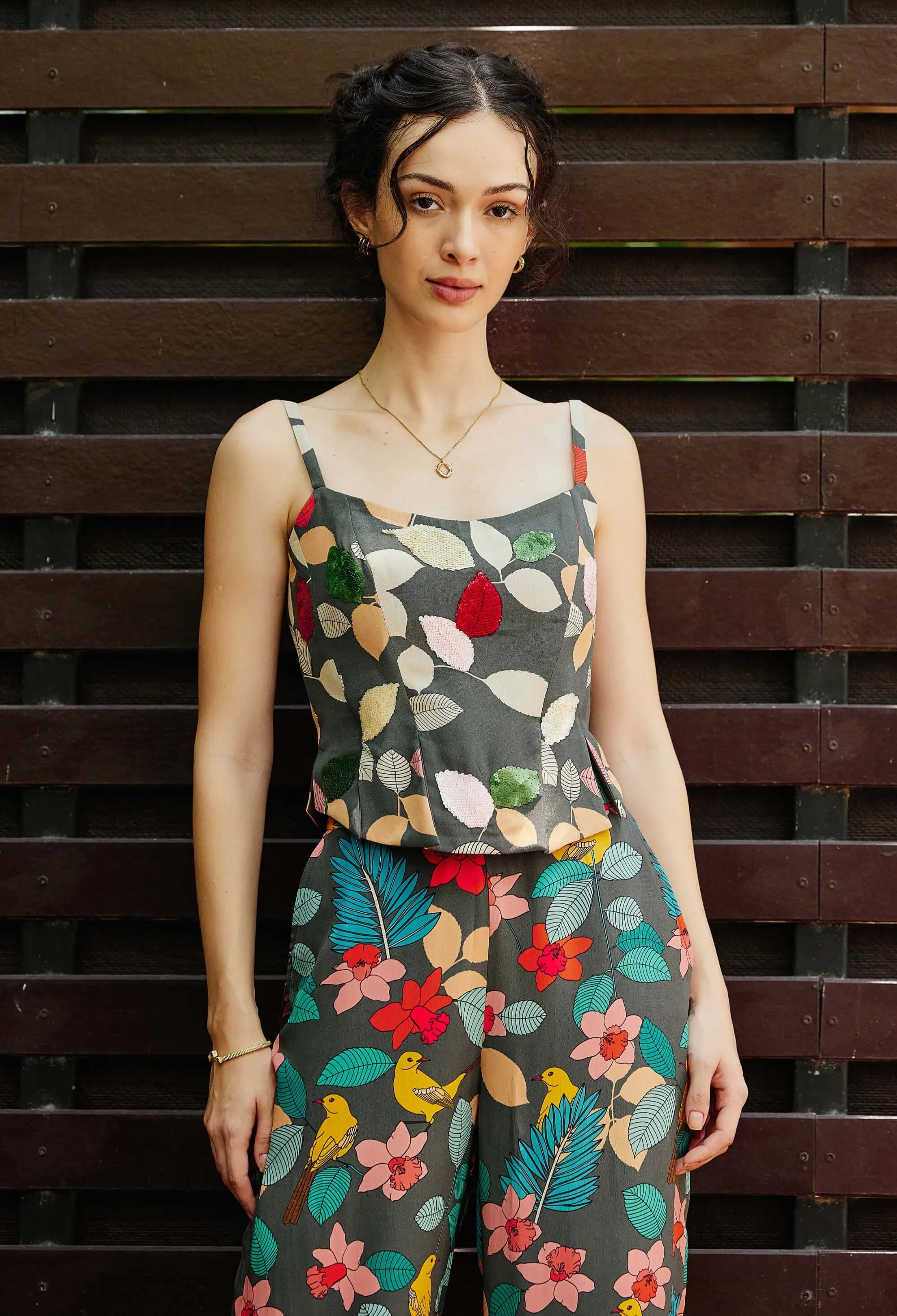 Exotica printed corset and pants