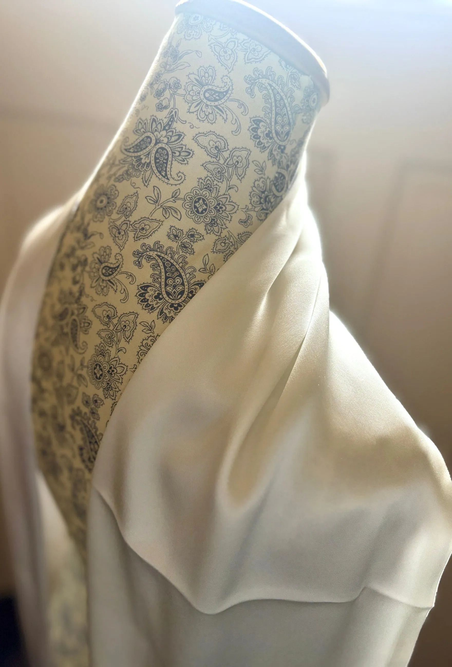 Extra Long Silk Satin Bridal Scarf, White or Ivory Wedding Neckerchief
