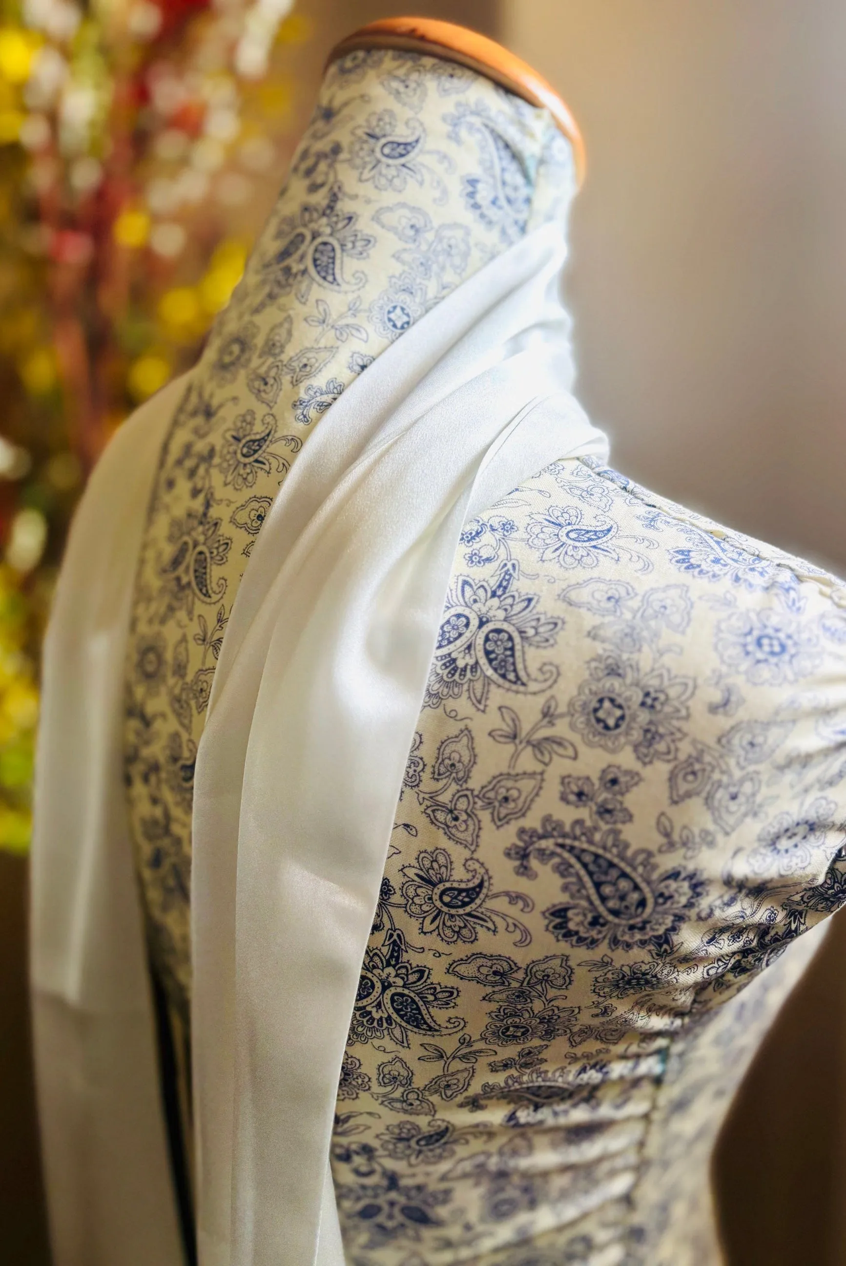 Extra Long Silk Satin Bridal Scarf, White or Ivory Wedding Neckerchief