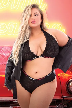 F-Off Lace Bralette & Cheeky Panty Set