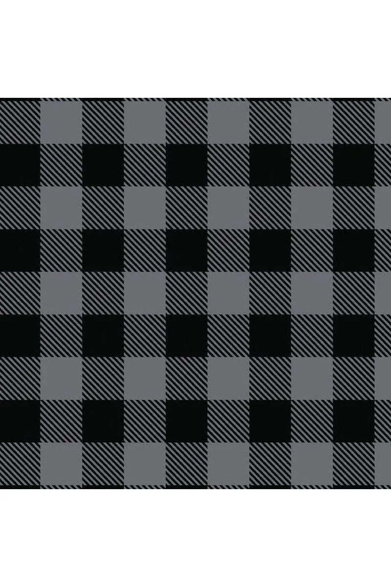 Fabric, Camelot Fabrics, Buffalo Plaid Flannel Charcoal - 2150015B-03