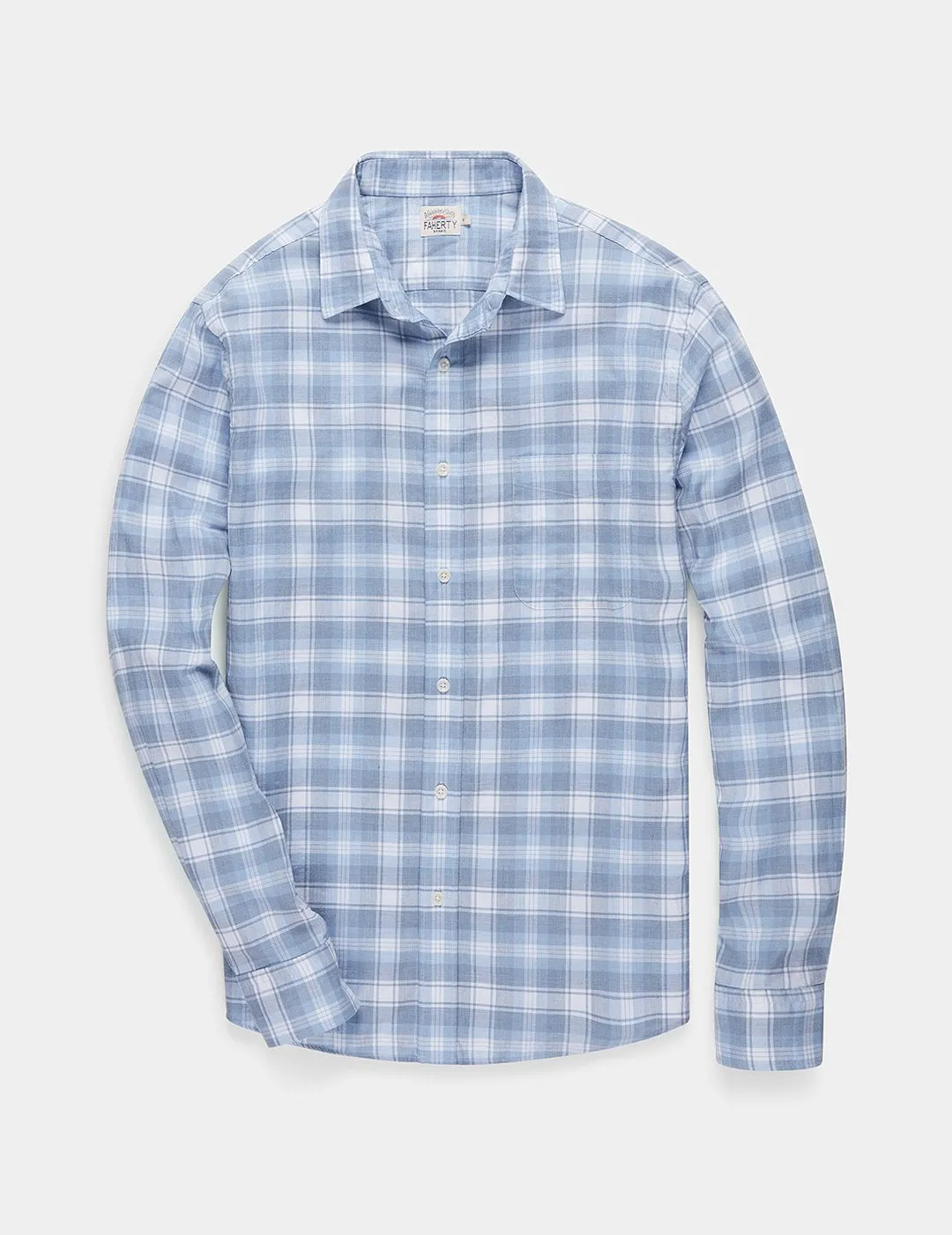 FAHERTY- Heathered Movement Shirt- Marina Plaid