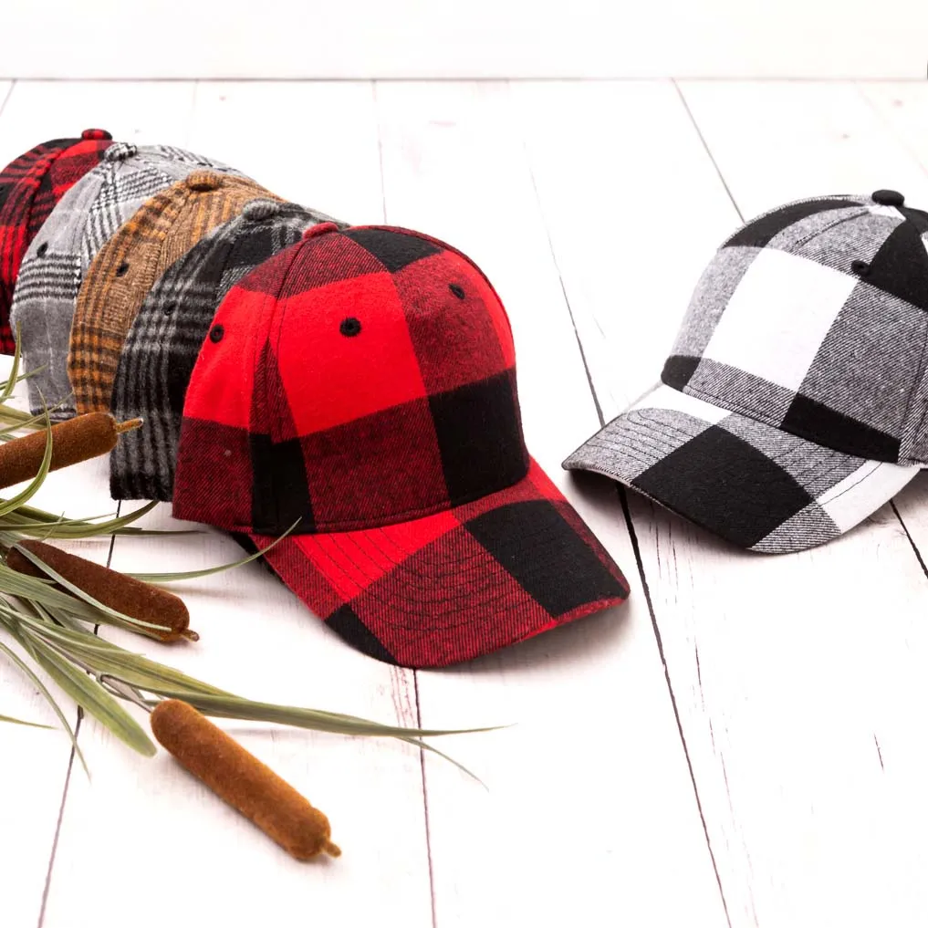 Fall Plaid Ball Caps