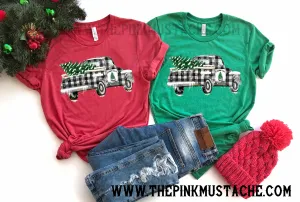 Family Buffalo Plaid Truck Shirts / Toddler, Youth, and Adult Matching Tees / Christmas Family Shirts