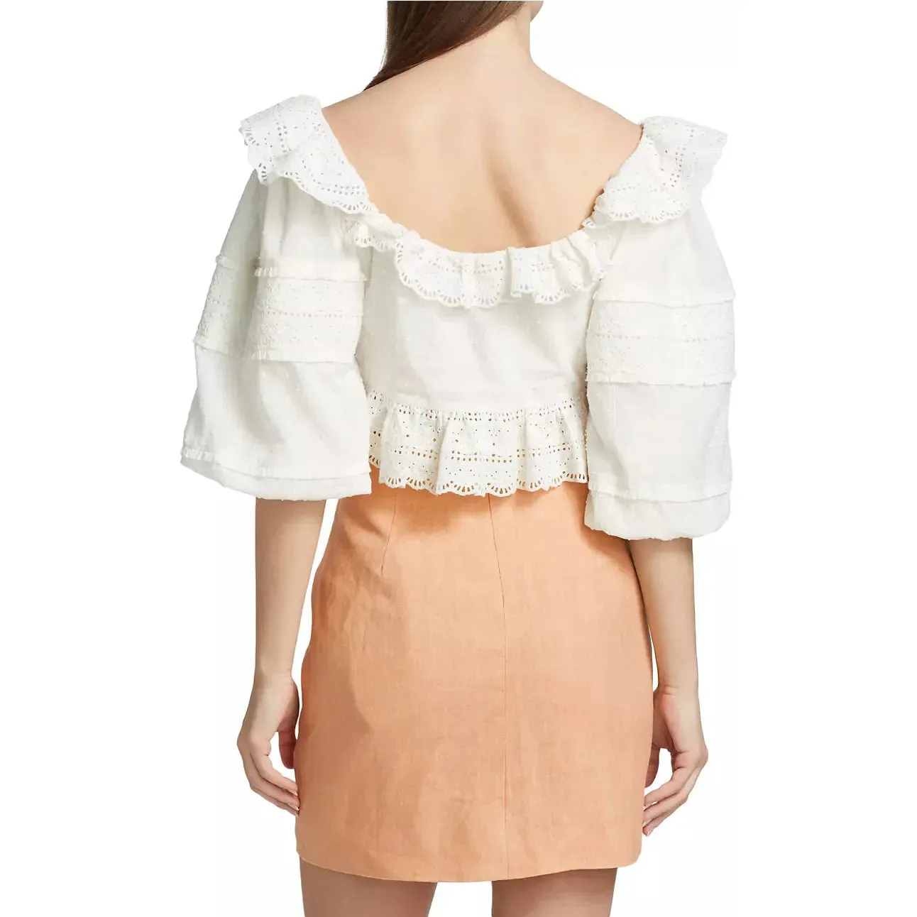 Farm Rio Lace Eyelet Swiss Dot Top