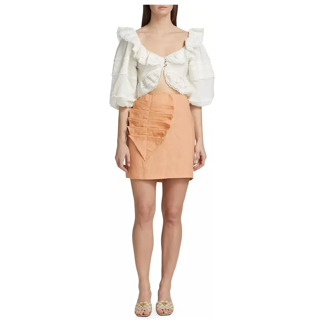 Farm Rio Lace Eyelet Swiss Dot Top