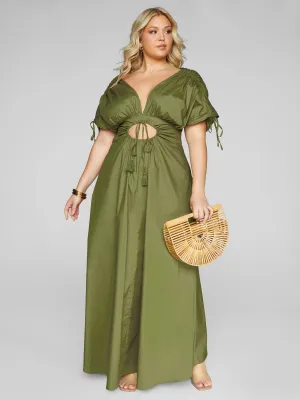 Fashion To Figure - Alyssa Cutout Ruched Waist Maxi Dress