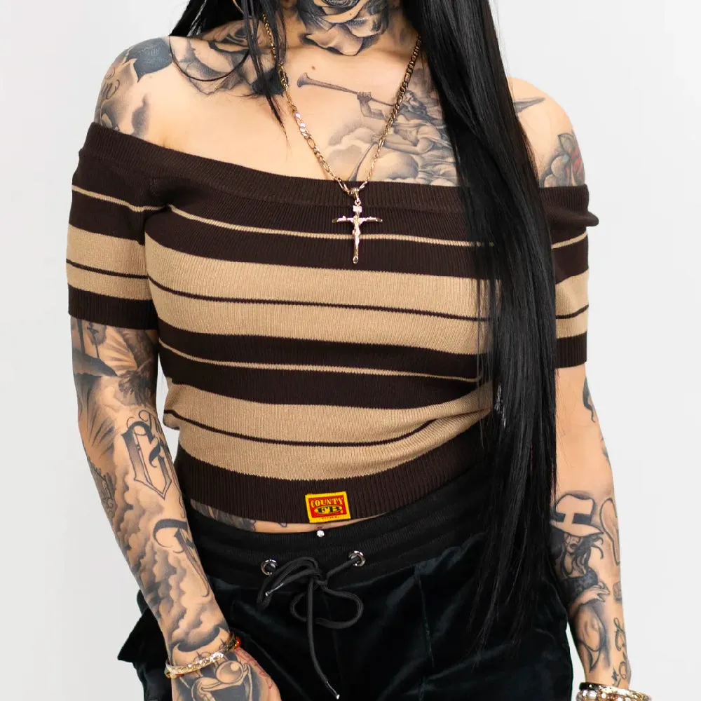 FB County Women's "Off The Shoulder" Crop Top (1 Pc)