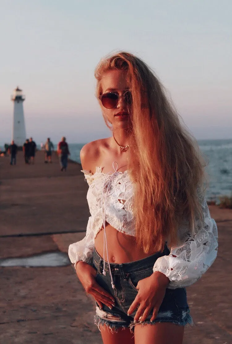 FEELIN' NAUTI Lace Blouse