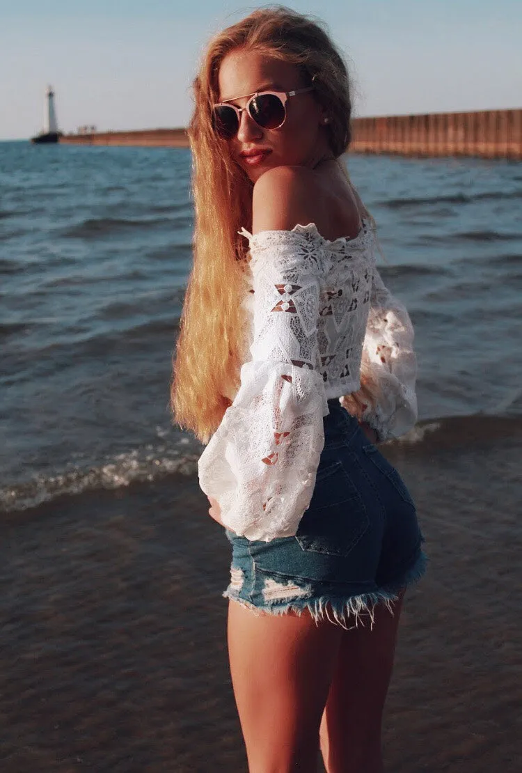 FEELIN' NAUTI Lace Blouse