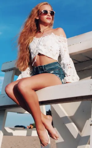 FEELIN' NAUTI Lace Blouse