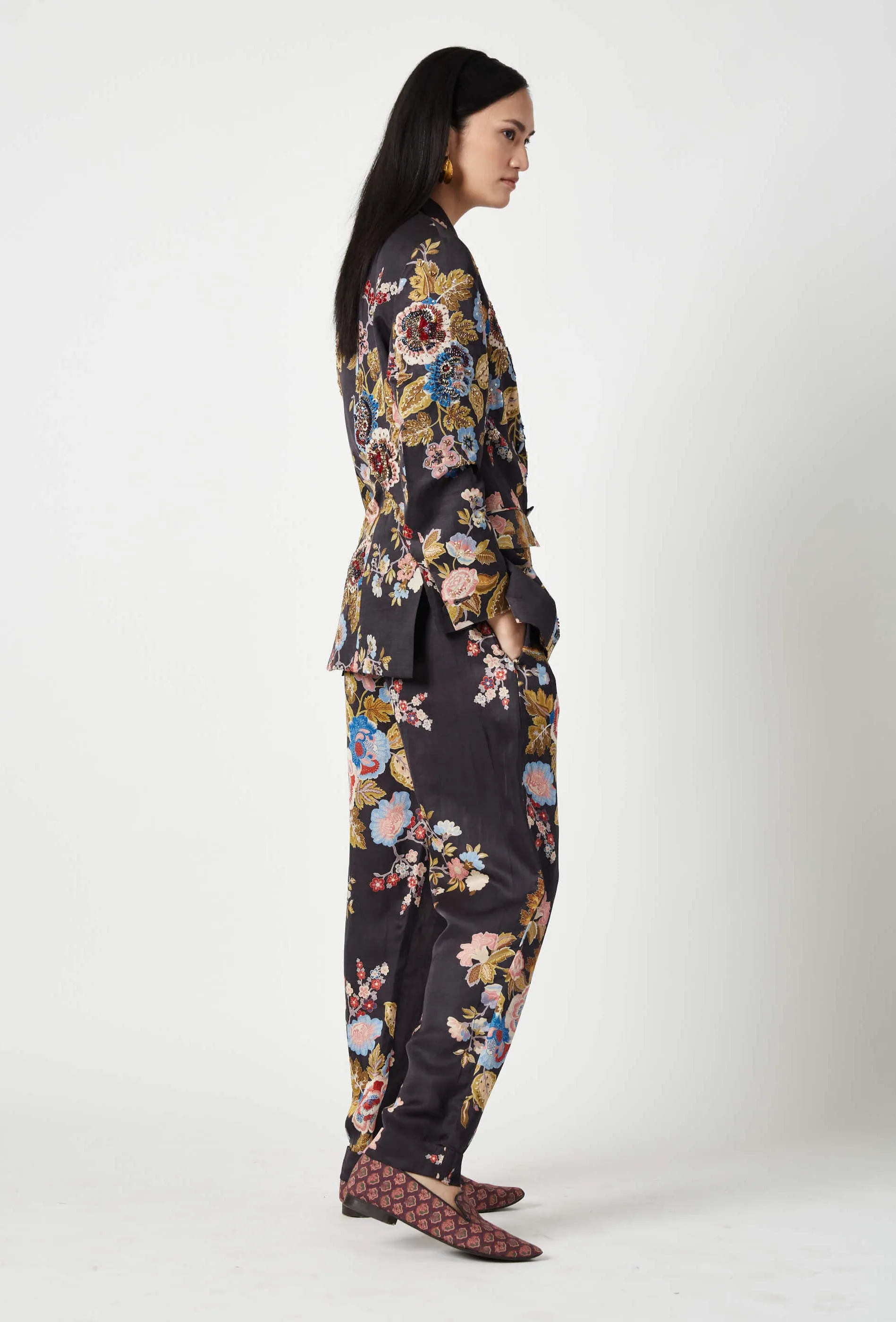 Fitri brown printed pants