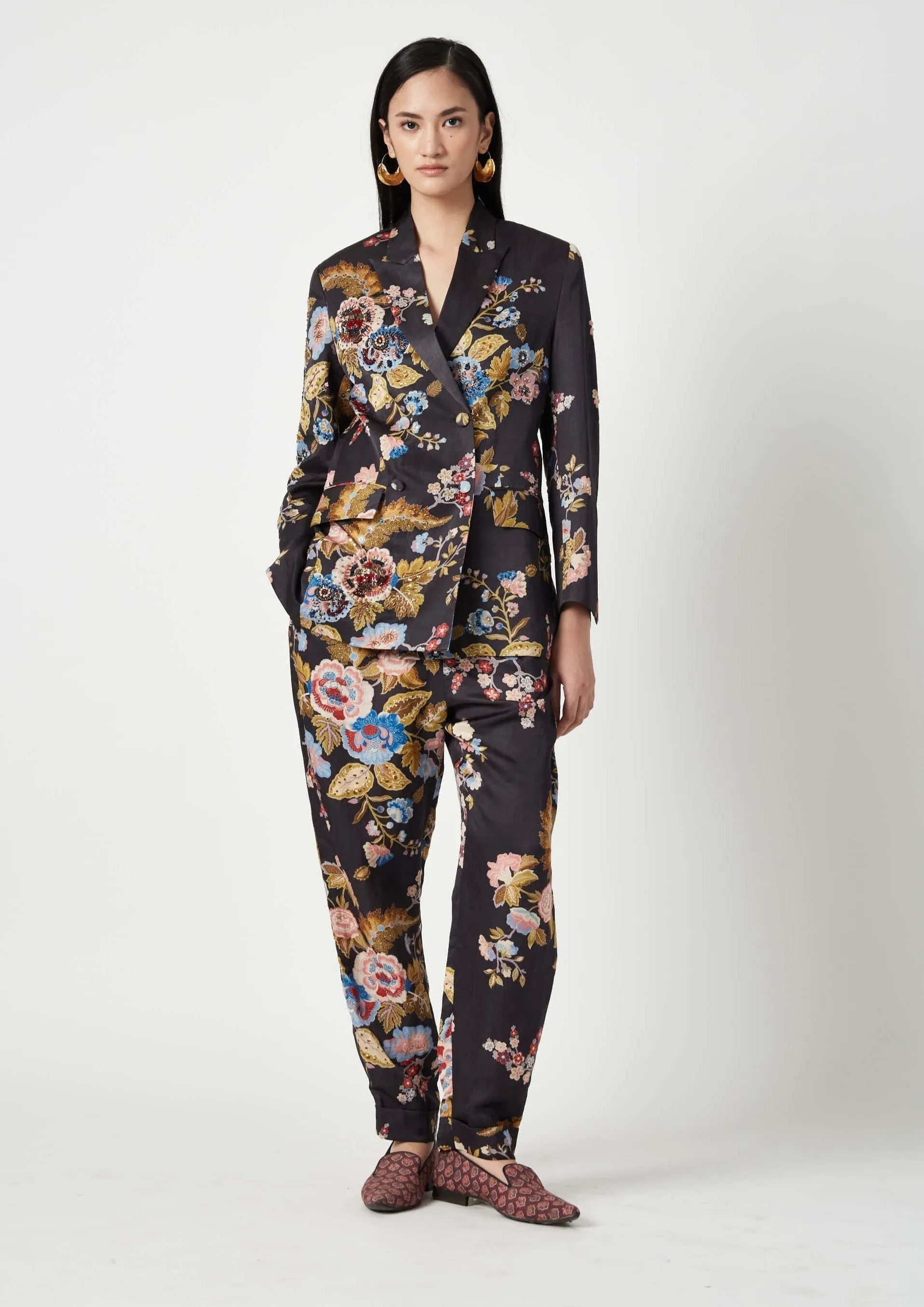 Fitri brown printed pants