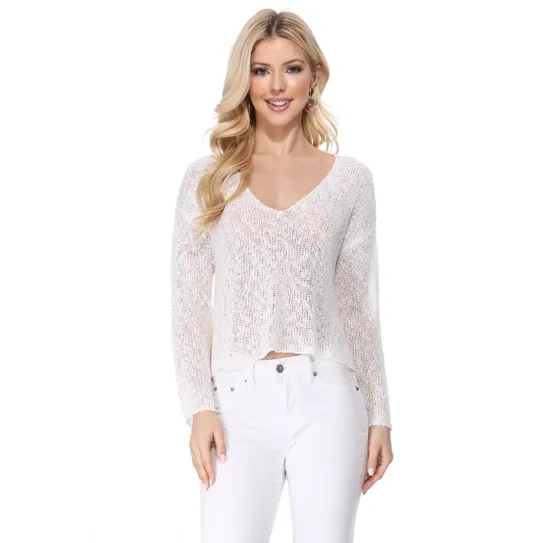 floating on a cloud sweater-cropped