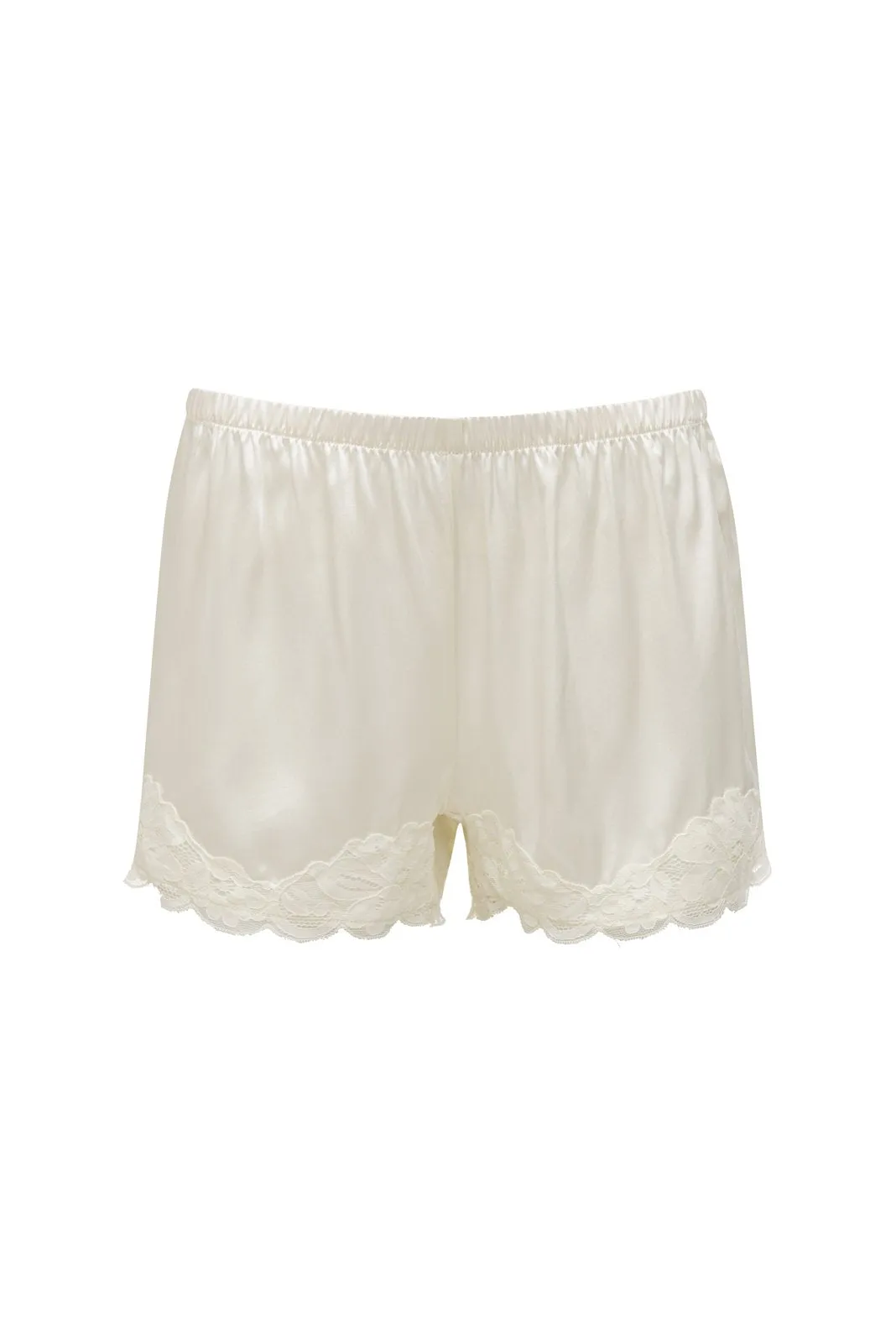 Floral Lace Silk Shorts Dove